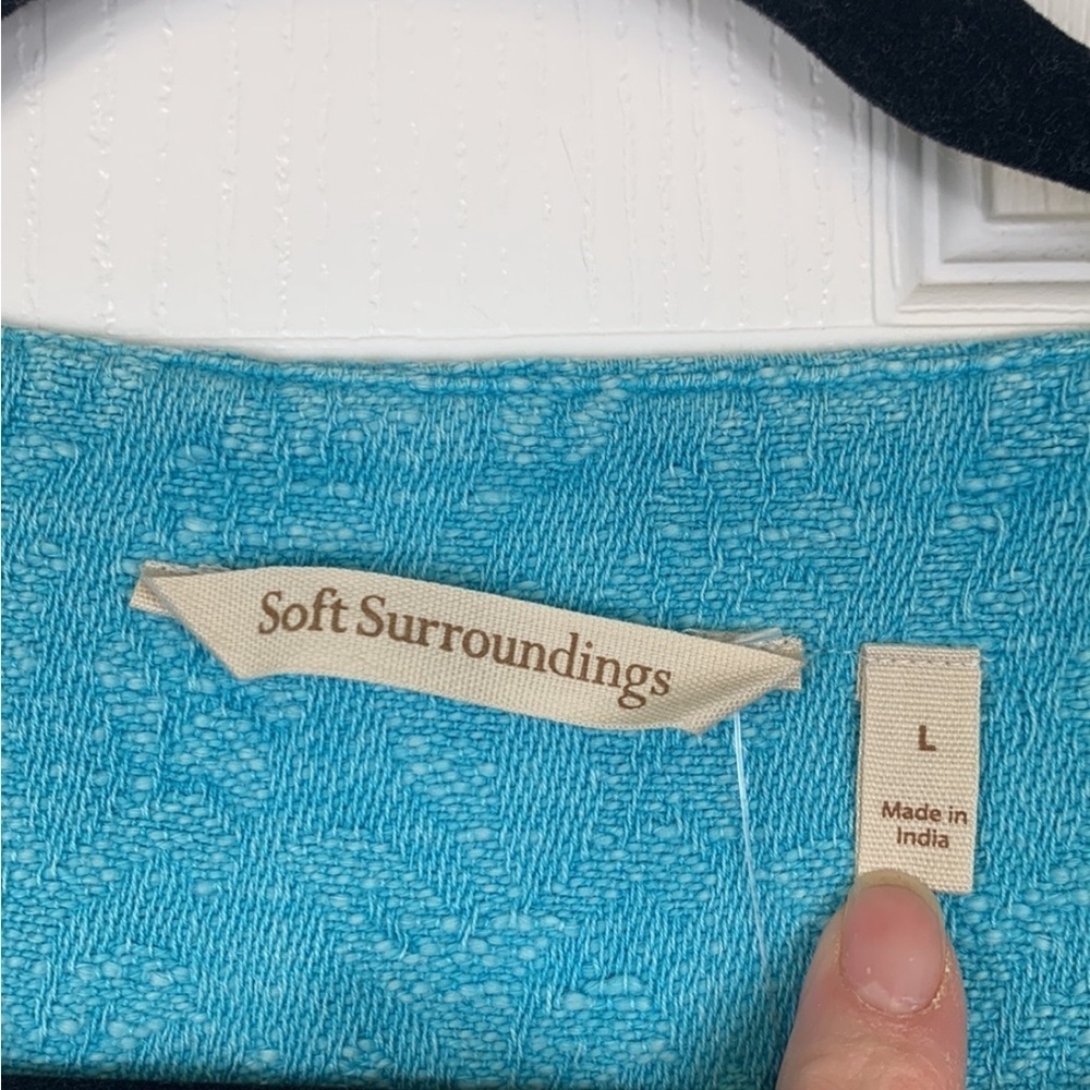 NWT Soft surroundings urban escape topper jacket meadowbrook blue sz lg - Picture 6 of 12